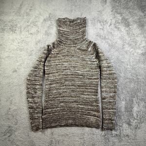 Columbia Womens Turtleneck Knit Sweater Cozy Brown XS Striped Pullover